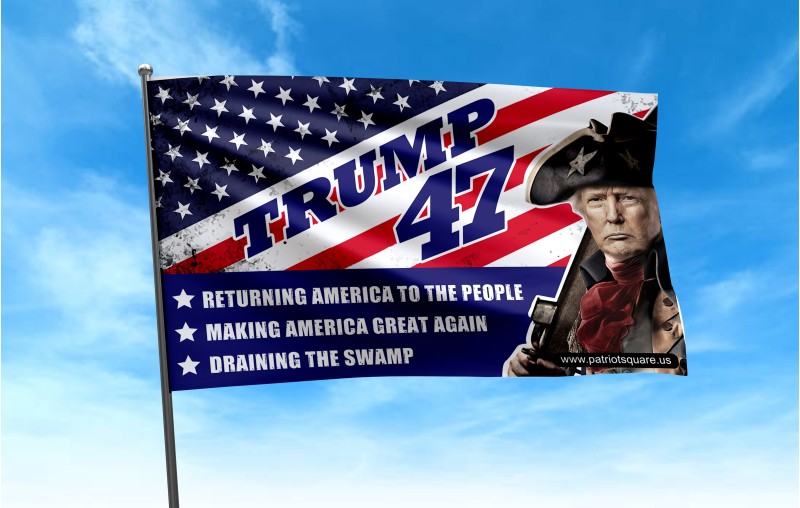 Trump 47 Flag (Returning America to the People -BLUE)
