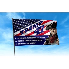 Trump 47 Flag (Returning America to the People -BLUE)