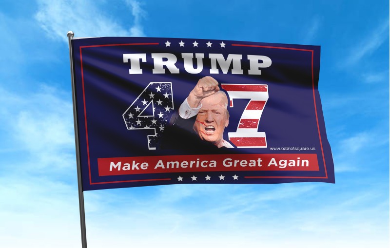 Trump 47 Flag (Making America Great Again - BLUE)